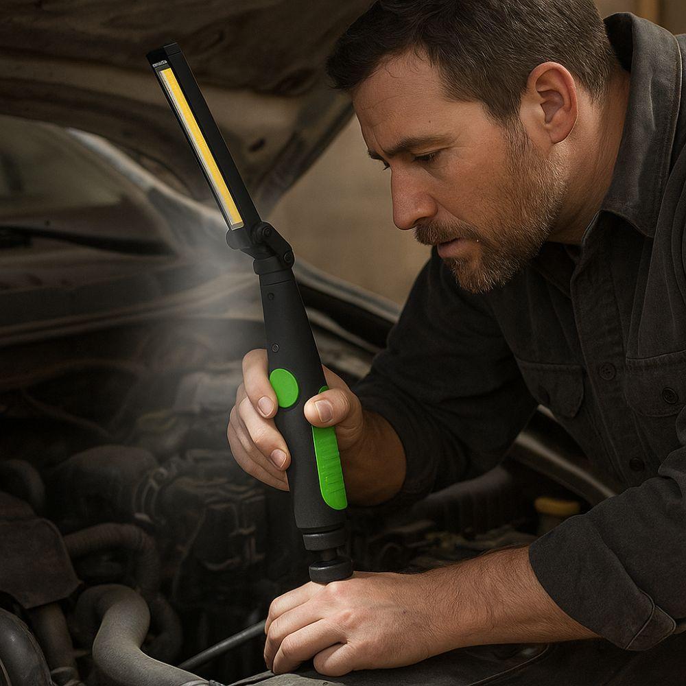 lampada torcia led da lavoro con calamita e angolazione regolabile ricaricabile - foto 5