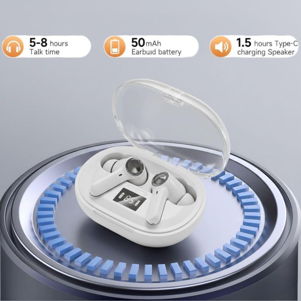 andowl cuffie wireless bluetooth andowl con custodia di ricarica e display digitale - foto 3