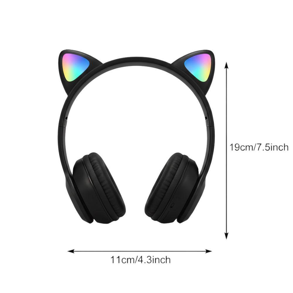  cuffie bluetooth cat ear headset gaming con effetti led e suono stereo - foto 2