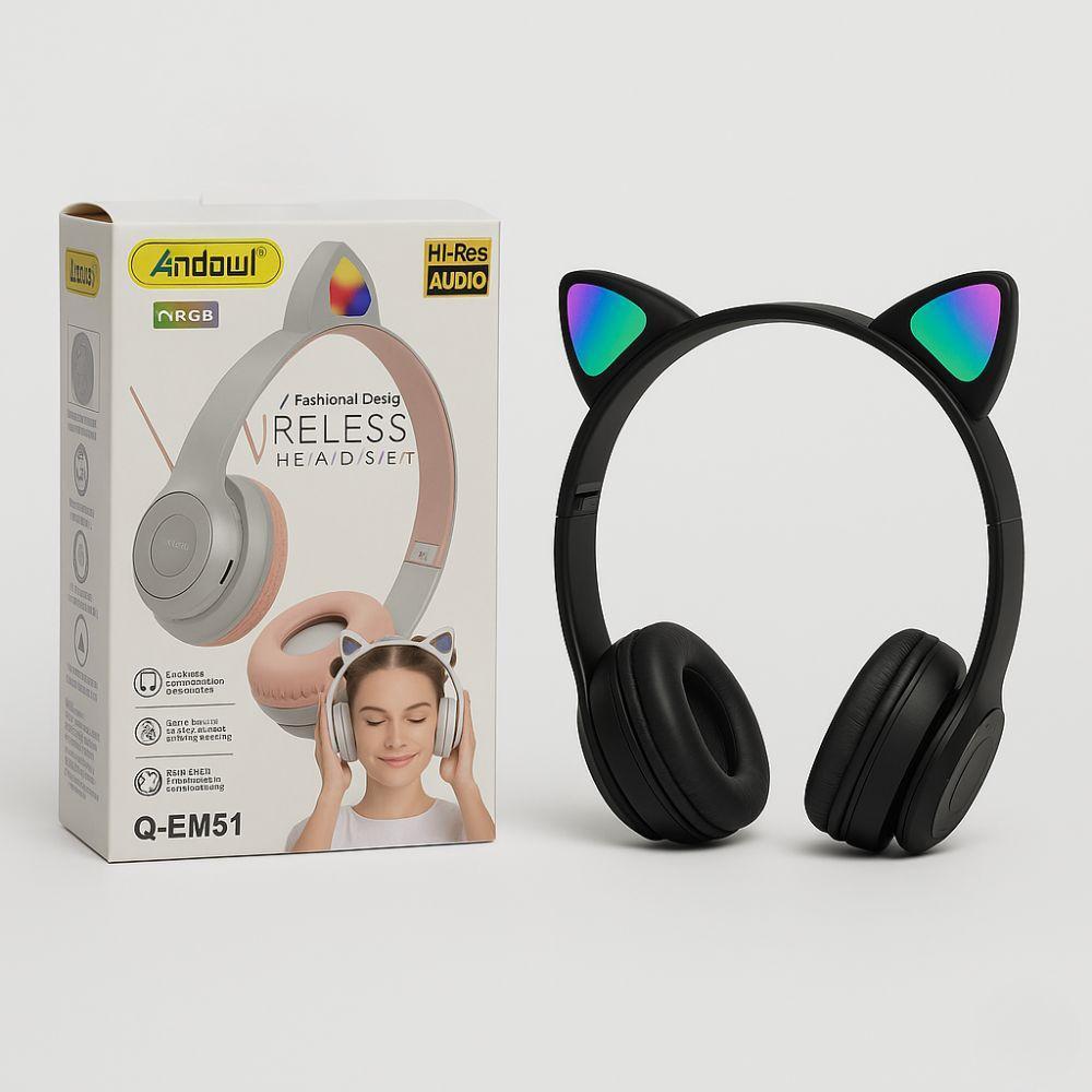 andowl cuffie bluetooth cat ear headset - foto 2