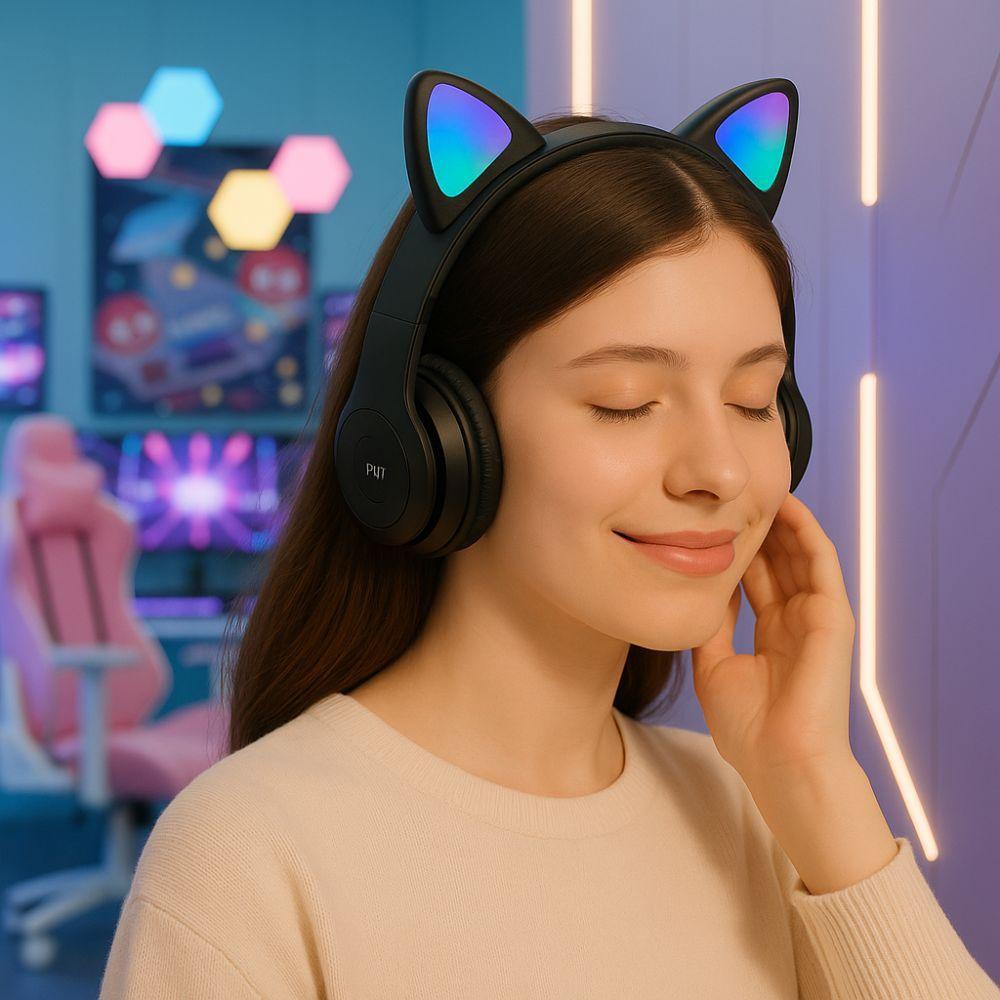 andowl cuffie bluetooth cat ear headset - foto 5