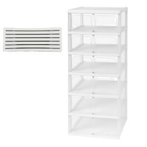 Scarpiera a 6 ripiani doppi richiudibile salvaspazio 110x44x35cm