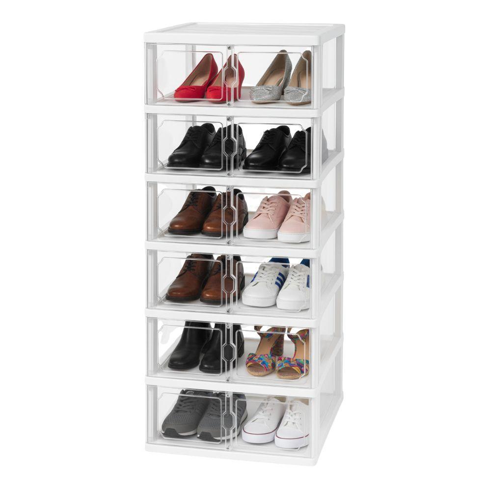  scarpiera a 6 ripiani doppi richiudibile salvaspazio 110x44x35cm - foto 2