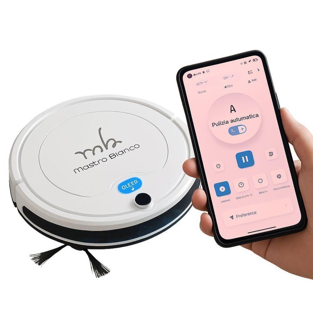  robot aspirapolvere e lavapavimenti con serbatoio 350 ml, potenza 800 pa, batteria 2000 mah, pulizia automatica, sensori anti-collisione, controllo app - foto 1