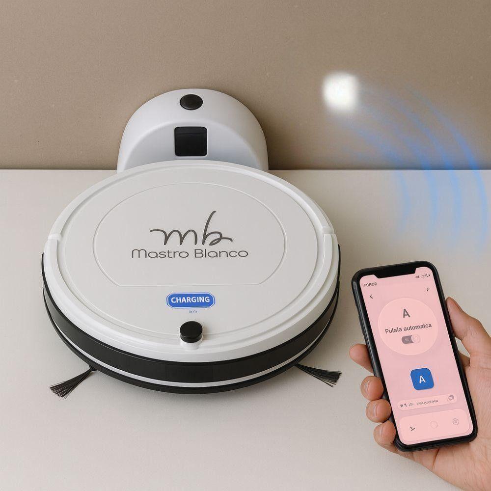  robot aspirapolvere e lavapavimenti con serbatoio 350 ml, potenza 800 pa, batteria 2000 mah, pulizia automatica, sensori anti-collisione, controllo app - foto 3