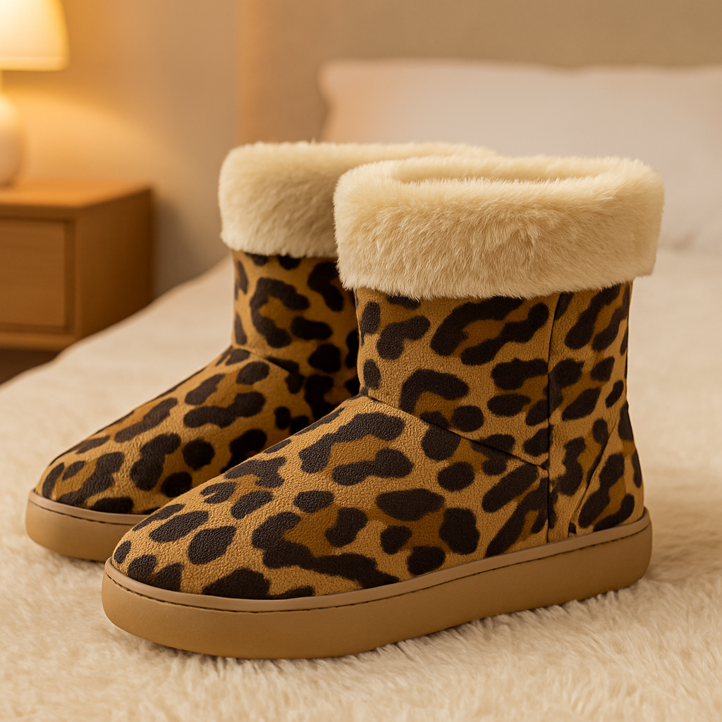  ciabatta a stivaletto leopardata marrone modello moderna - foto 1