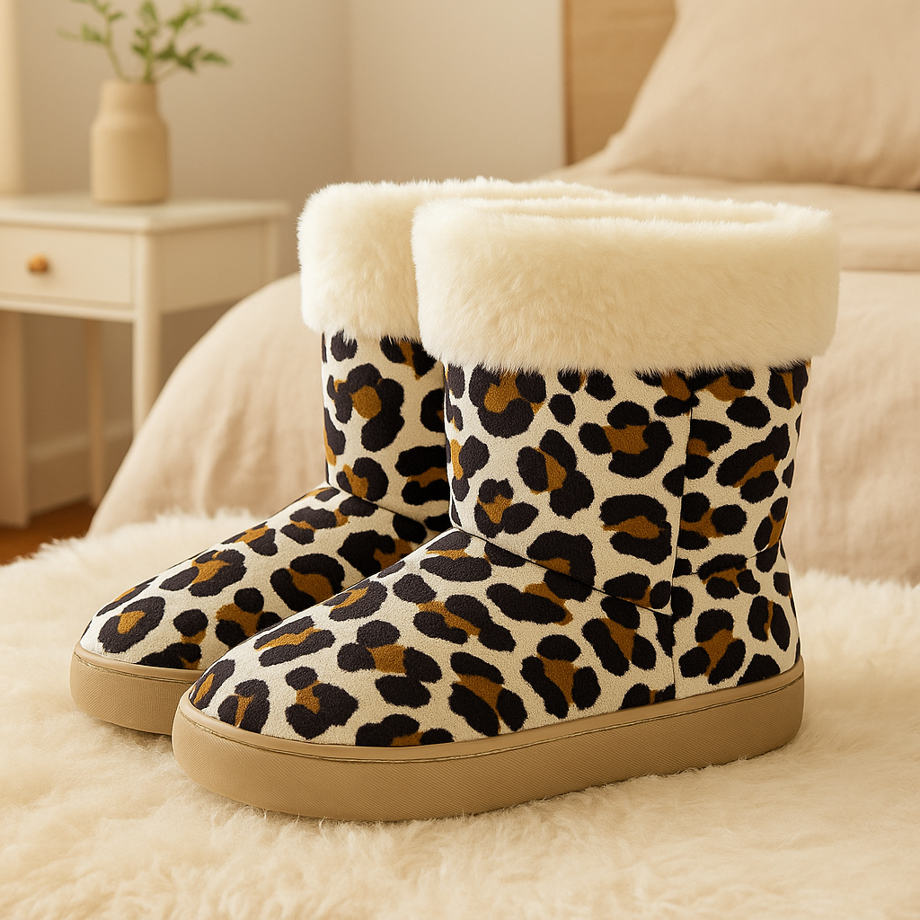  ciabatta a stivaletto leopardata beige modello moderna - foto 1