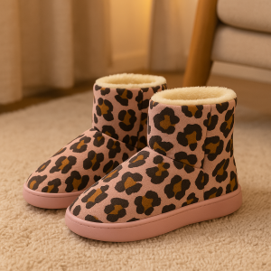 Ciabatta a stivaletto leopardata rosa modello ludovica