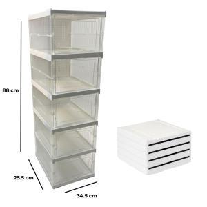 Scarpiera a 5 ripiani richiudibile salvaspazio 88x25.5x34.5cm