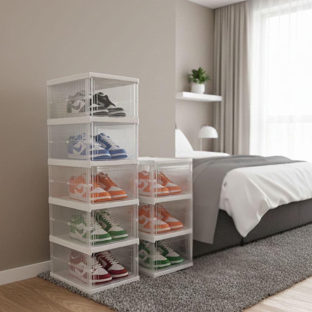  scarpiera a 5 ripiani richiudibile salvaspazio 88x25.5x34.5cm - foto 3