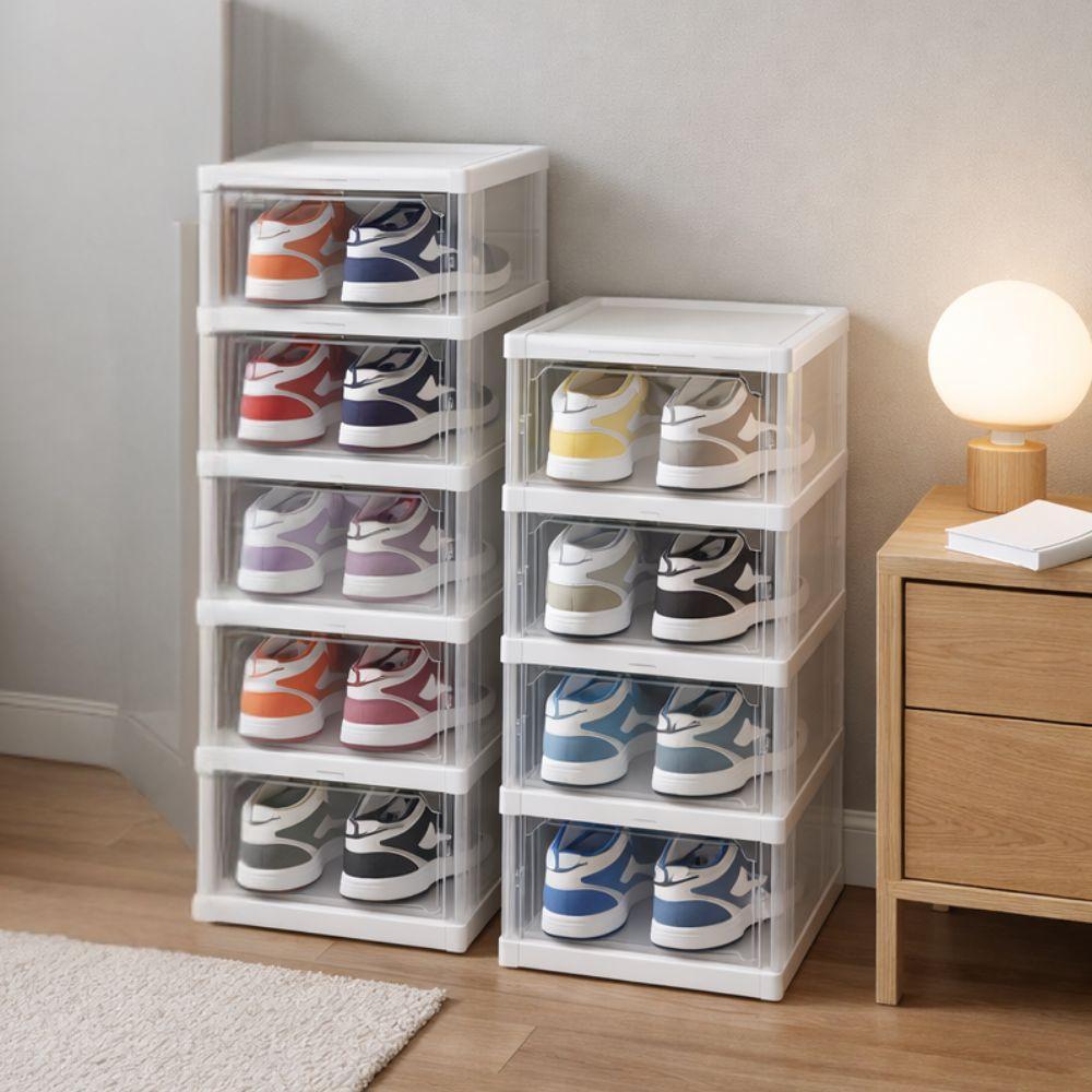  scarpiera a 5 ripiani richiudibile salvaspazio 88x25.5x34.5cm - foto 4