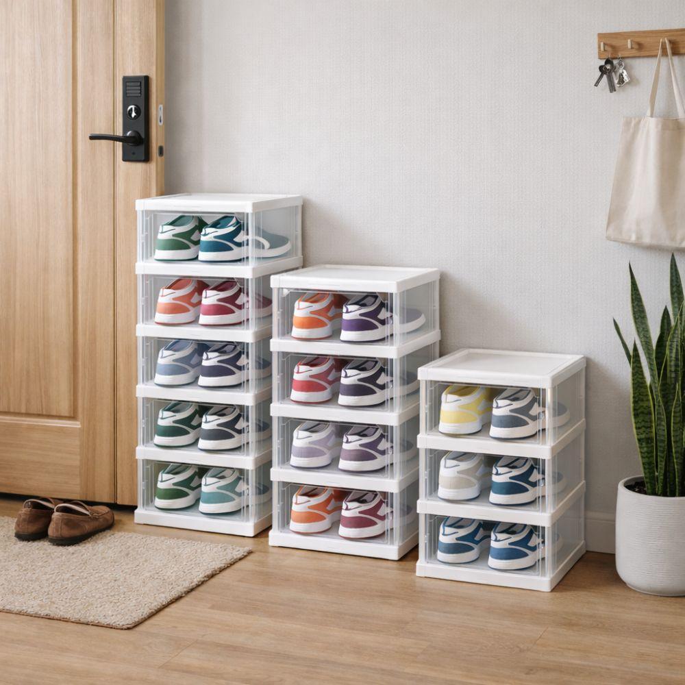  scarpiera a 5 ripiani richiudibile salvaspazio 88x25.5x34.5cm - foto 5