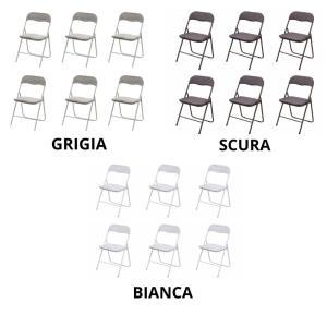 Set da 6 sedie pieghevoli effetto legno