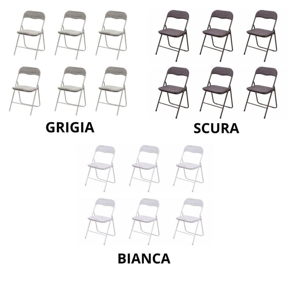  set da 6 sedie pieghevoli effetto legno - foto 1