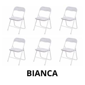 Set da 6 sedie pieghevoli effetto legno