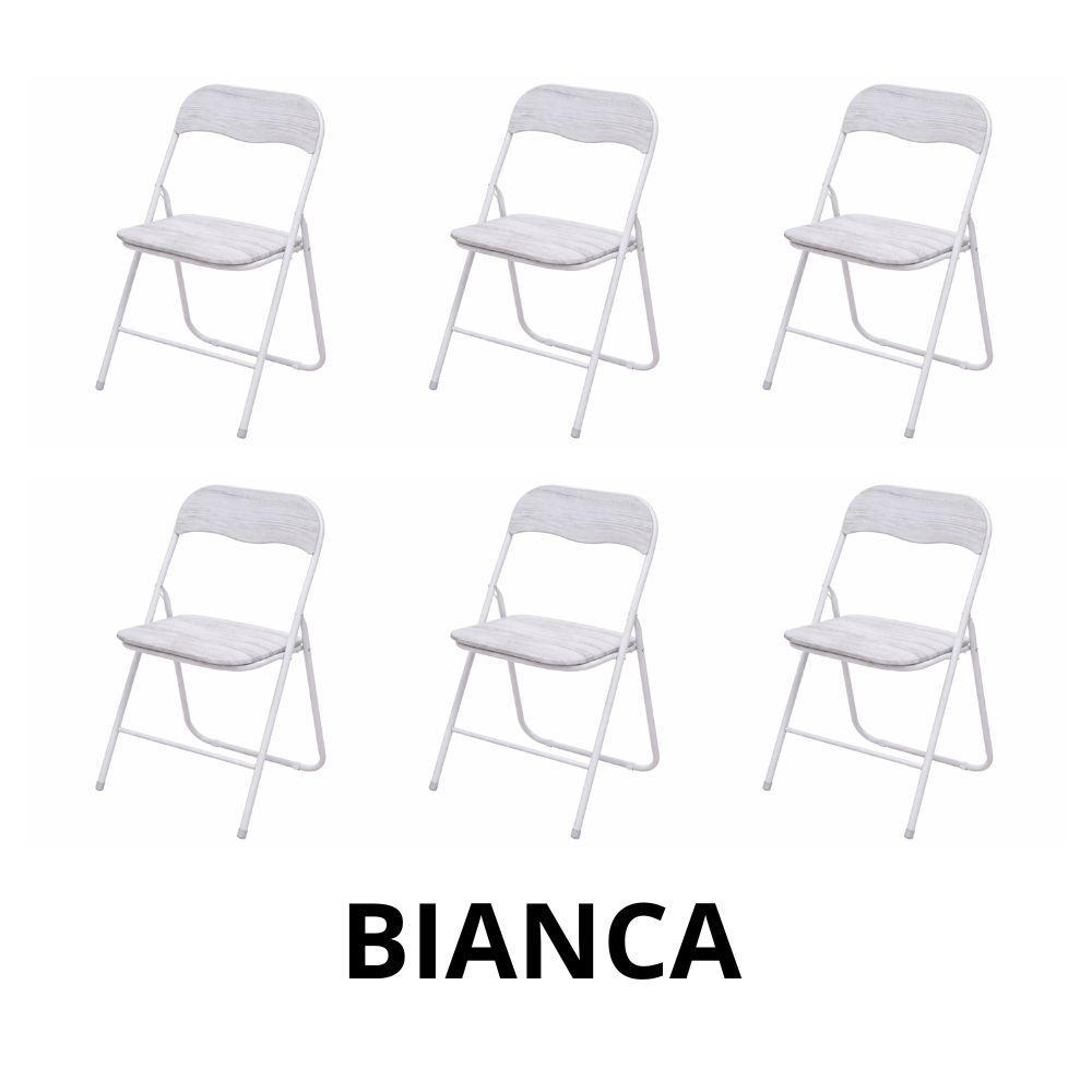  set da 6 sedie pieghevoli effetto legno - foto 2