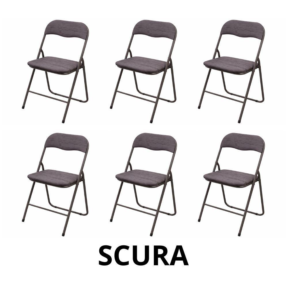  set da 6 sedie pieghevoli effetto legno - foto 4