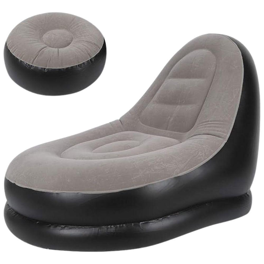  poltrona con poggia piedi gonfiabile - foto 4