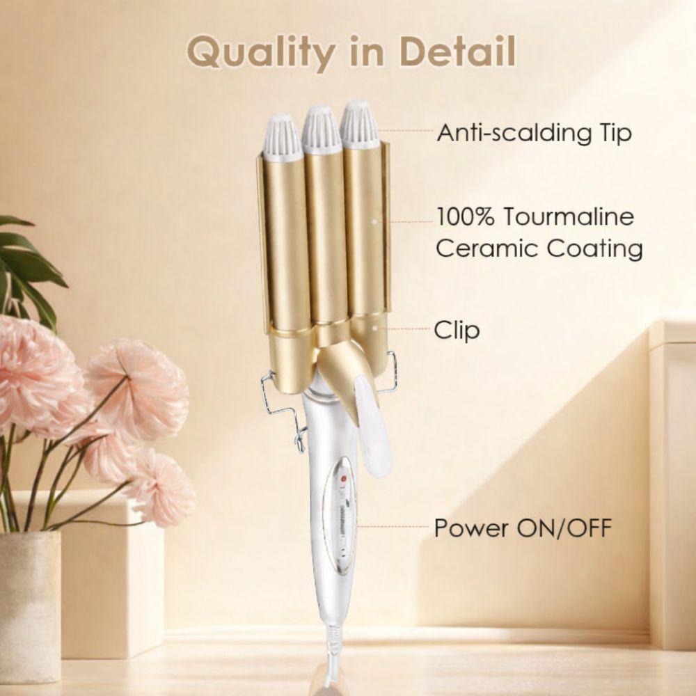 piastra onde per capelli a tre barre in ceramica effetto onde naturali - foto 4 piastra onde per capelli a tre barre in ceramica effetto onde naturali - foto 4