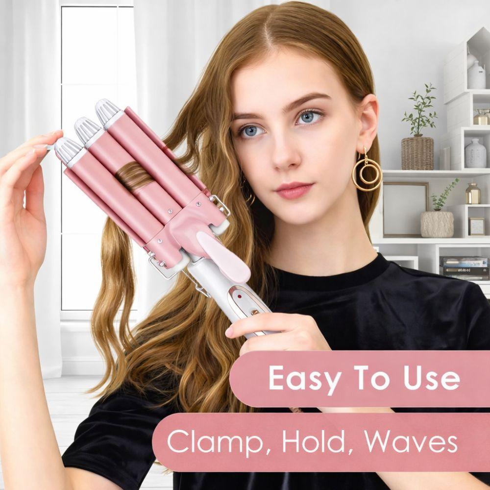 piastra onde per capelli a tre barre in ceramica effetto onde naturali - foto 5 piastra onde per capelli a tre barre in ceramica effetto onde naturali - foto 5