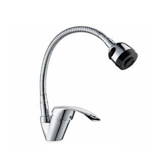 Rubinetto miscelatore casa cucina orientabile cromato
