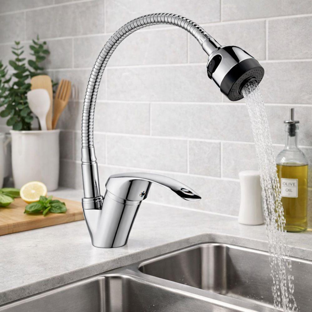  rubinetto miscelatore casa cucina orientabile cromato - foto 3