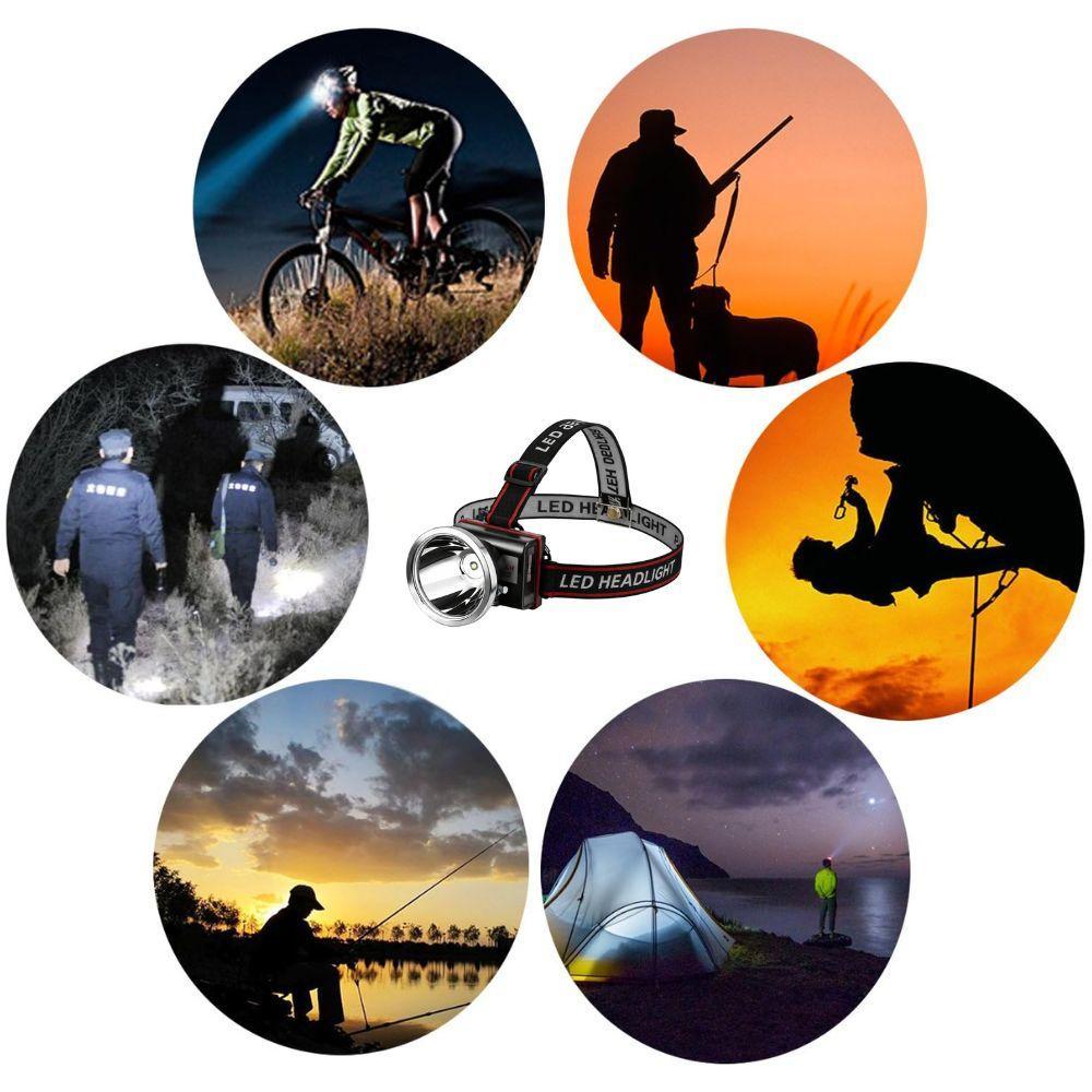  lampade da testa, torcia led frontale,faro usb super luminosa - foto 4