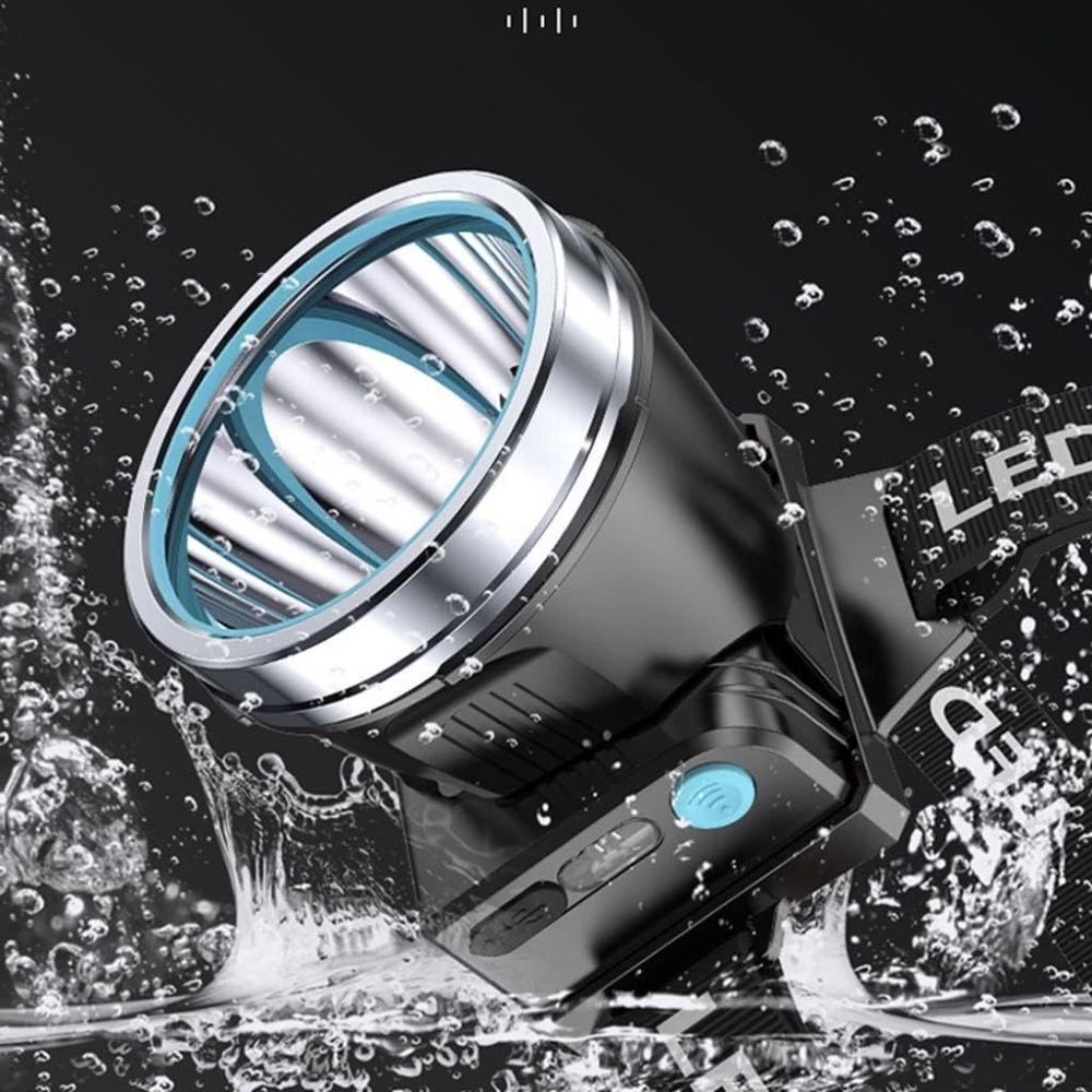  lampade da testa, torcia led frontale,faro usb super luminosa - foto 5