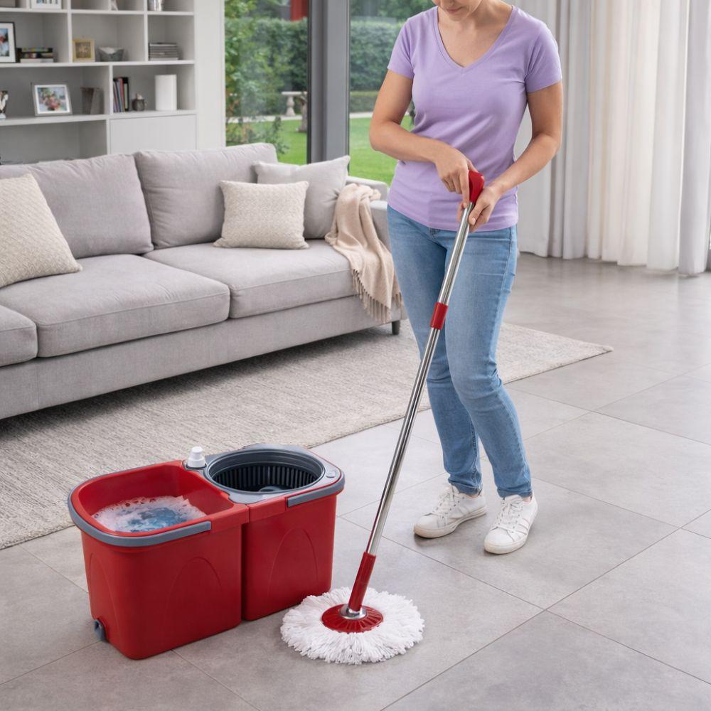  mop split rotante a 360° con doppia vasca separata – pulizia veloce e profonda - foto 4