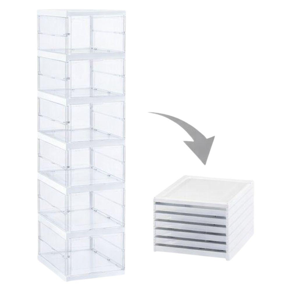  scarpiera a 6 ripiani richiudibile salvaspazio 105x25.5x34.5cm - foto 2