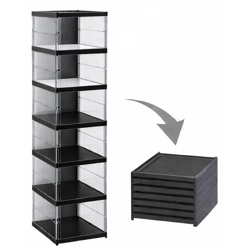  scarpiera a 6 ripiani richiudibile salvaspazio 105x25.5x34.5cm - foto 3