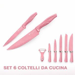 Set 6 coltelli da cucina – acciaio antiaderente e impugnatura ergonomica