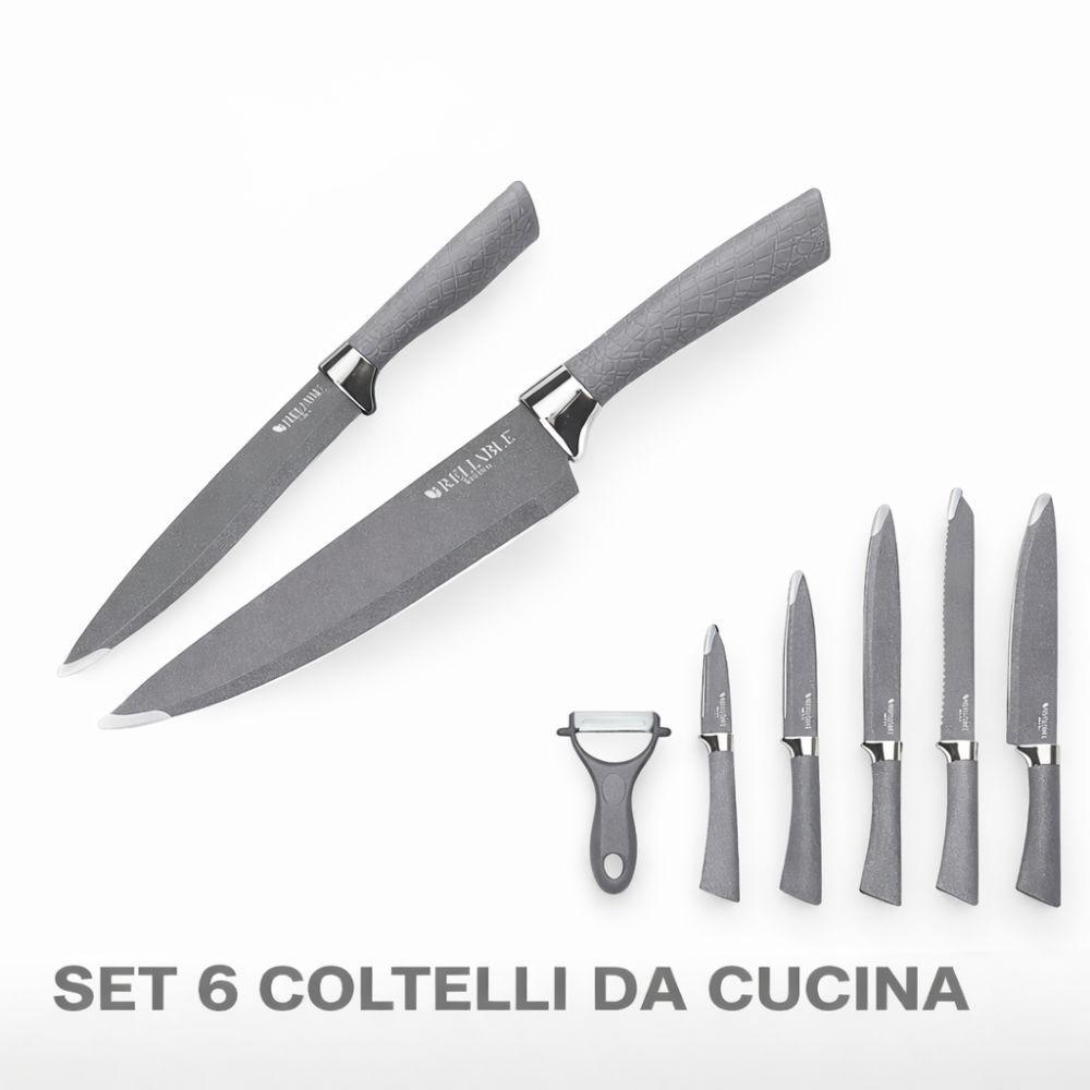  set 6 coltelli da cucina – acciaio antiaderente e impugnatura ergonomica - foto 3