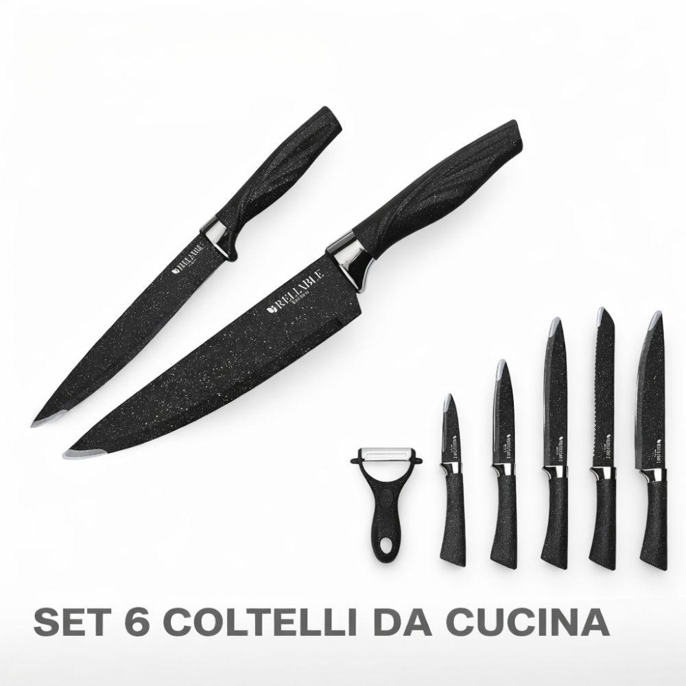  set 6 coltelli da cucina – acciaio antiaderente e impugnatura ergonomica - foto 4