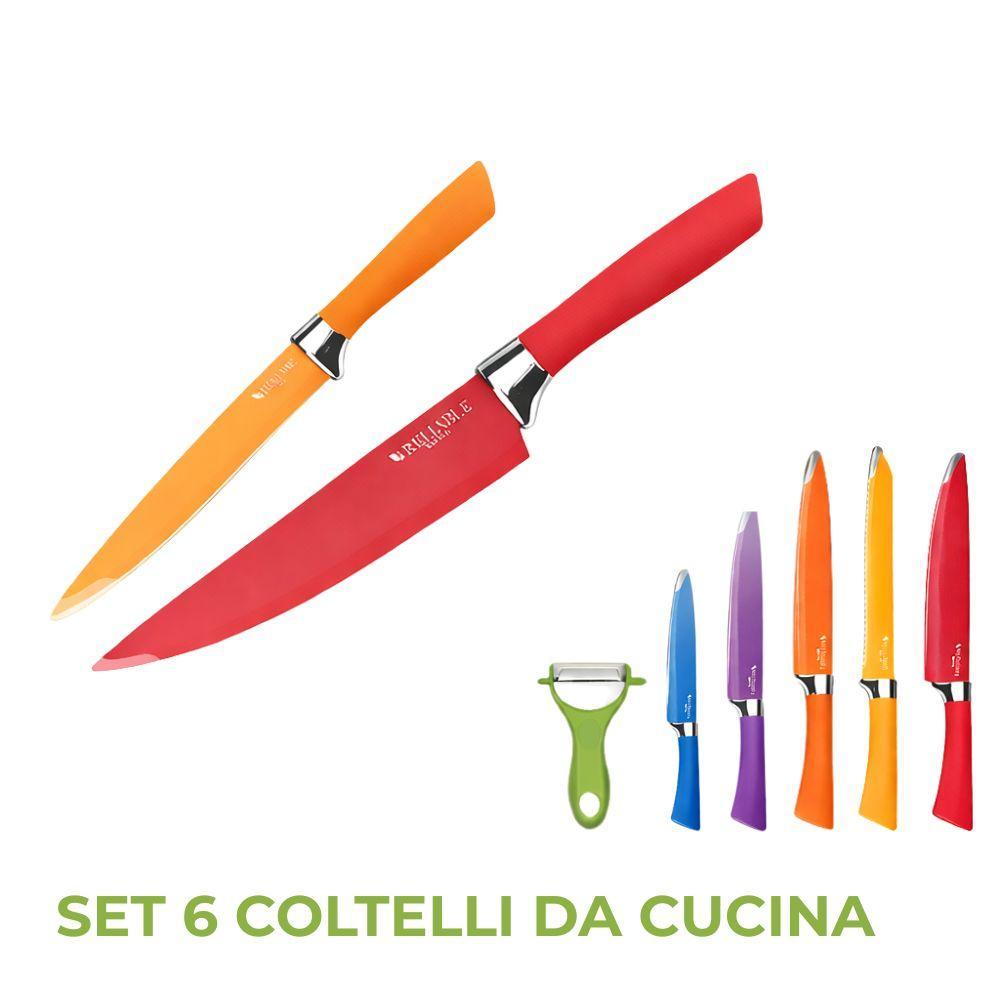  set 6 coltelli da cucina – acciaio antiaderente e impugnatura ergonomica - foto 5