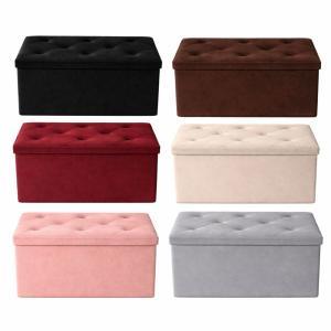 Pouf panca contenitore in velluto rettangolare 76x38x38