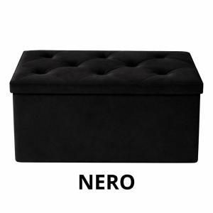 Pouf contenitore in velluto rettangolare 76x38x38
