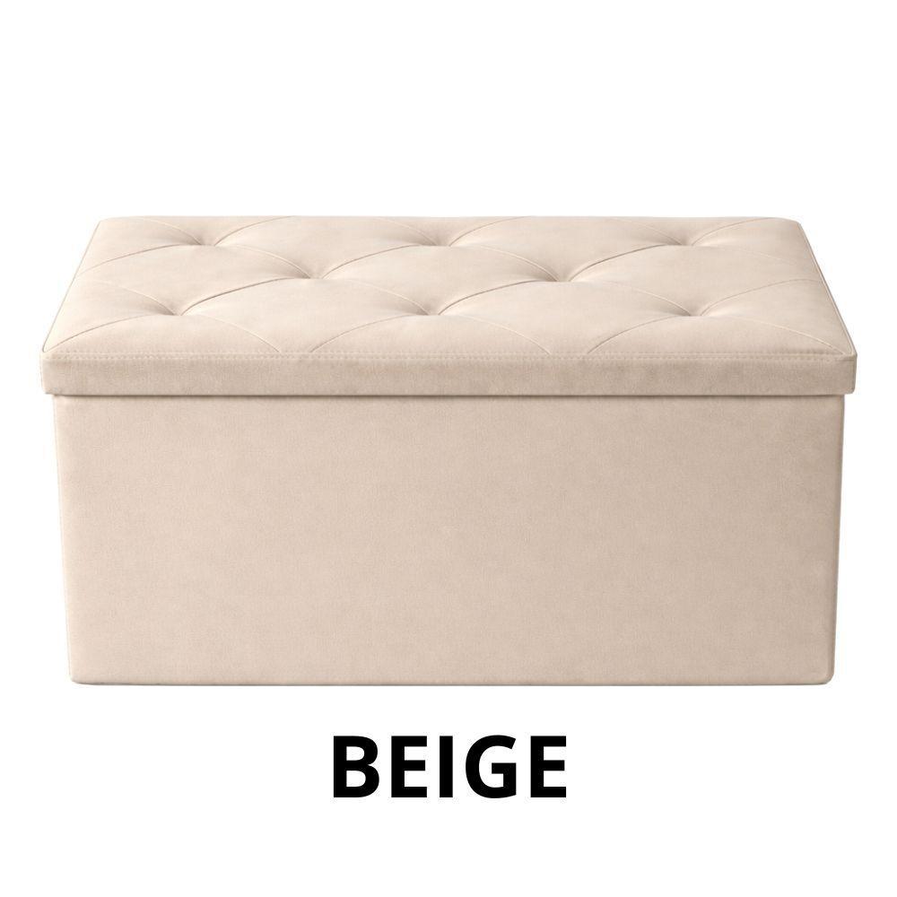  pouf contenitore in velluto rettangolare 76x38x38 - foto 3