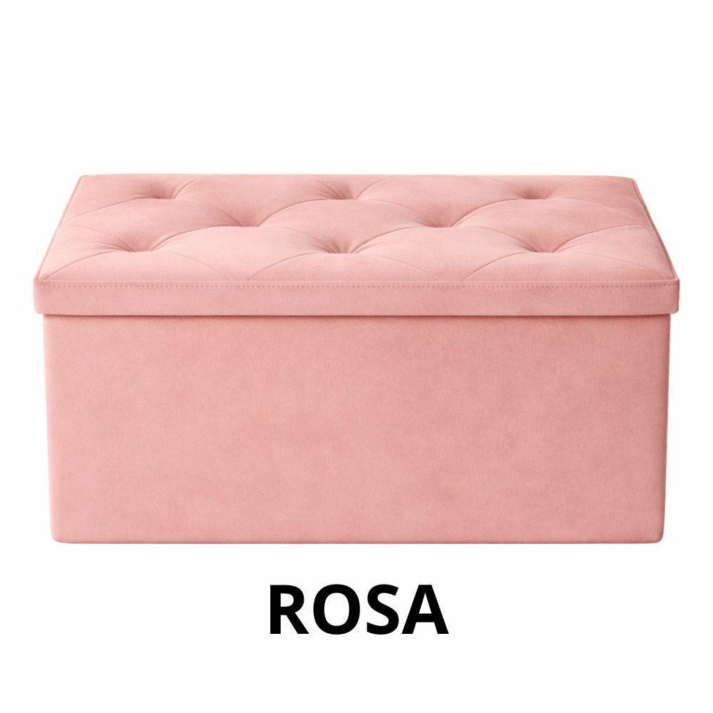  pouf contenitore in velluto rettangolare 76x38x38 - foto 4