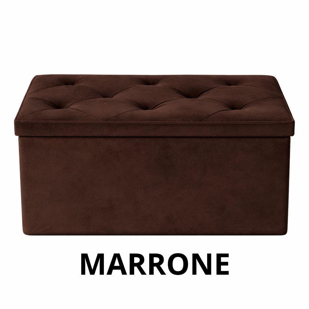  pouf contenitore in velluto rettangolare 76x38x38 - foto 6