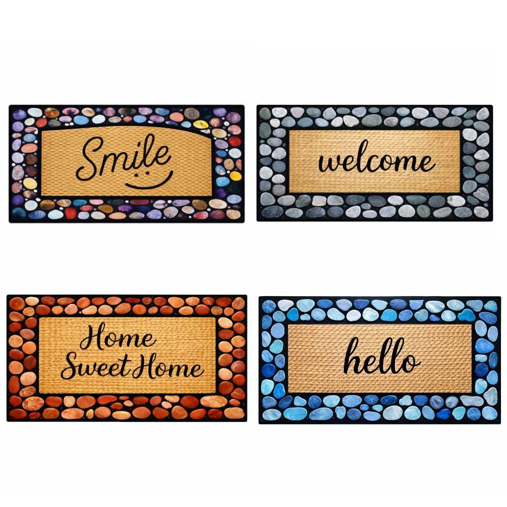  zerbino in gomma rettangolare stampato antiscivolo – stile e funzionalità per il tuo ingresso - foto 1