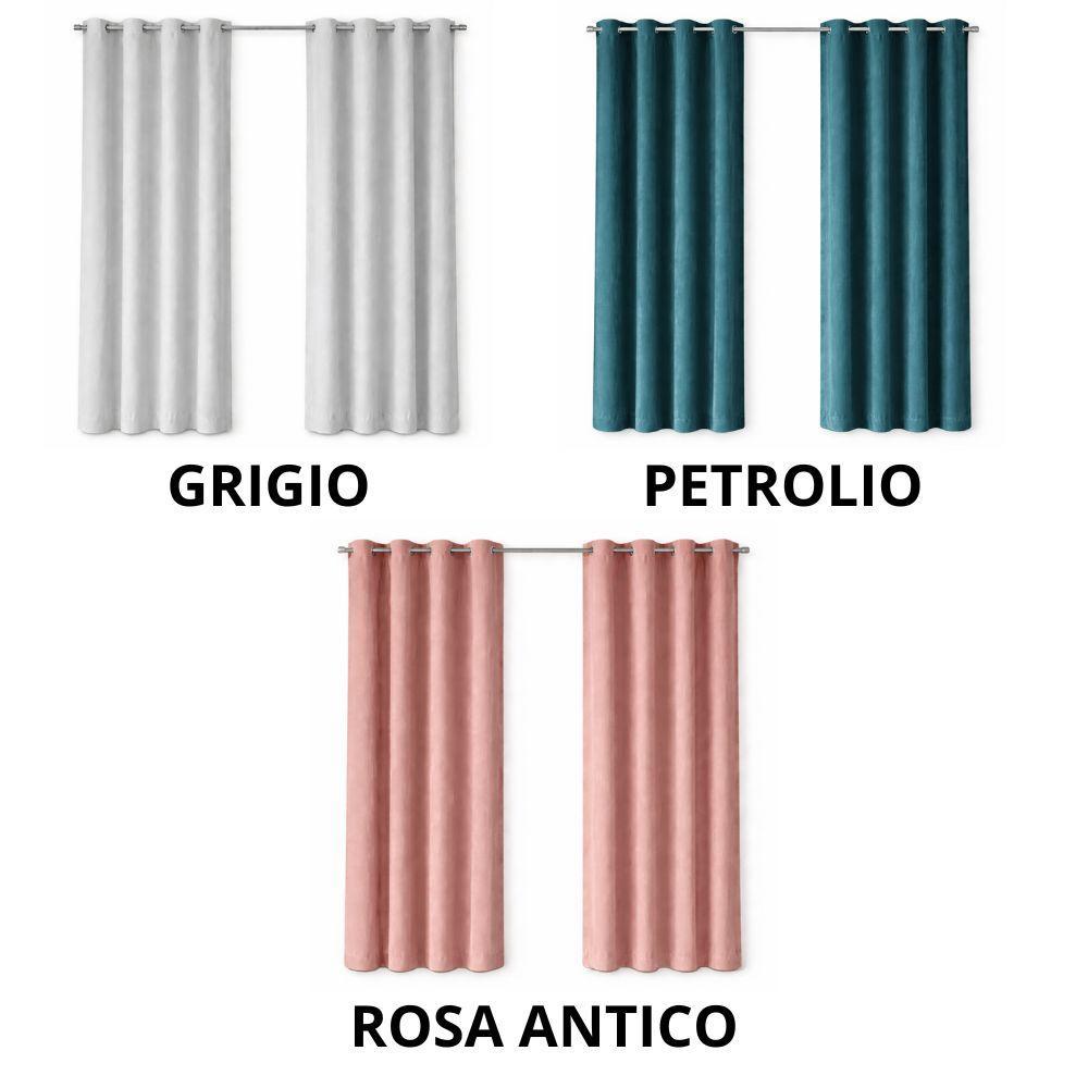  coppia di tende in velluto coprenti con anelli – 140x290 cm - foto 3