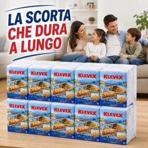 Fazzoletti klevex 3 veli super morbidezza – confezione scorta 100 pacchetti (10 pacchi da 10 fazzoletti)