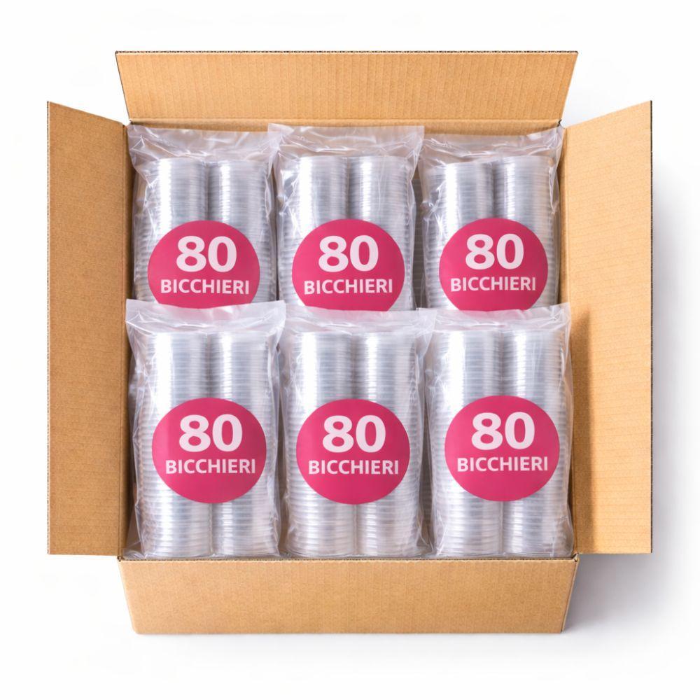  560 bicchieri di plastica da 180 ml  ( 7 pacchetti da 80 pezzi ) - foto 1