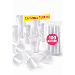 560 bicchieri di plastica da 180 ml  ( 7 pacchetti da 80 pezzi )