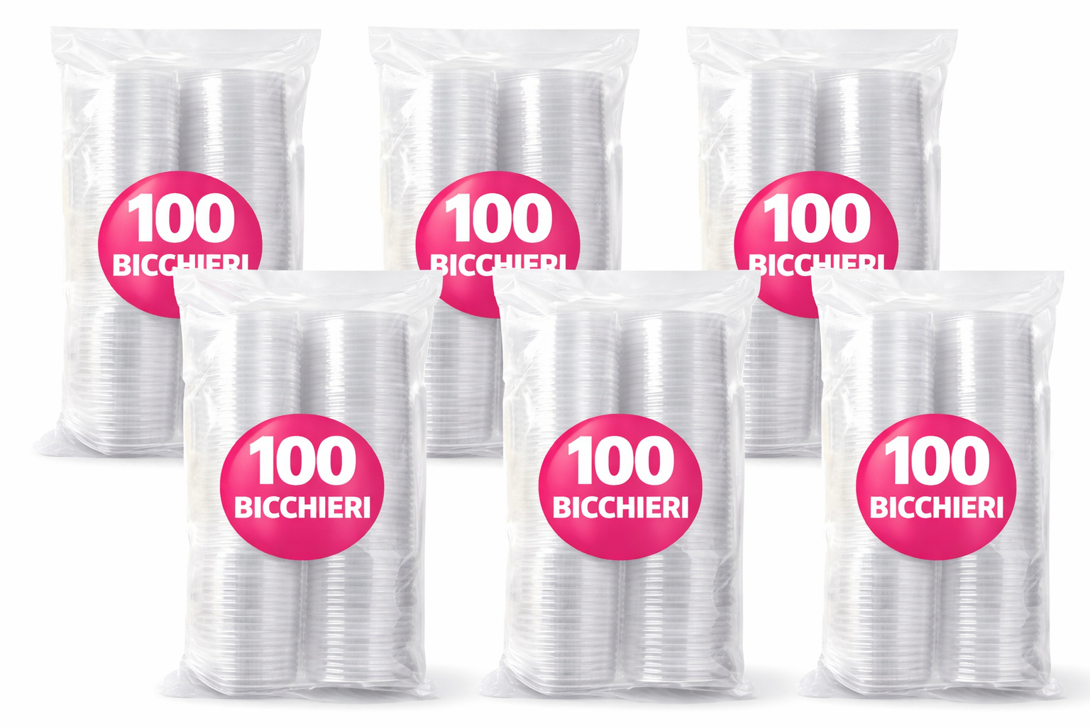  600 bicchieri di plastica da 180 ml  ( 6 pacchetti da 100 pezzi ) - foto 3
