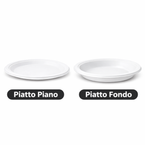 75 piatti in polipropilene , lavabili e per microonde (5 pacchi da 15 pezzi )