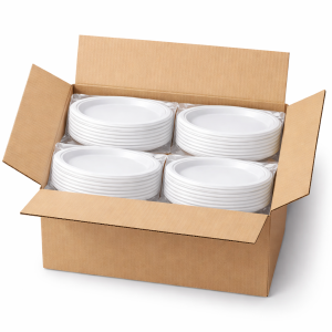 75 piatti in polipropilene , lavabili e per microonde (5 pacchi da 15 pezzi )