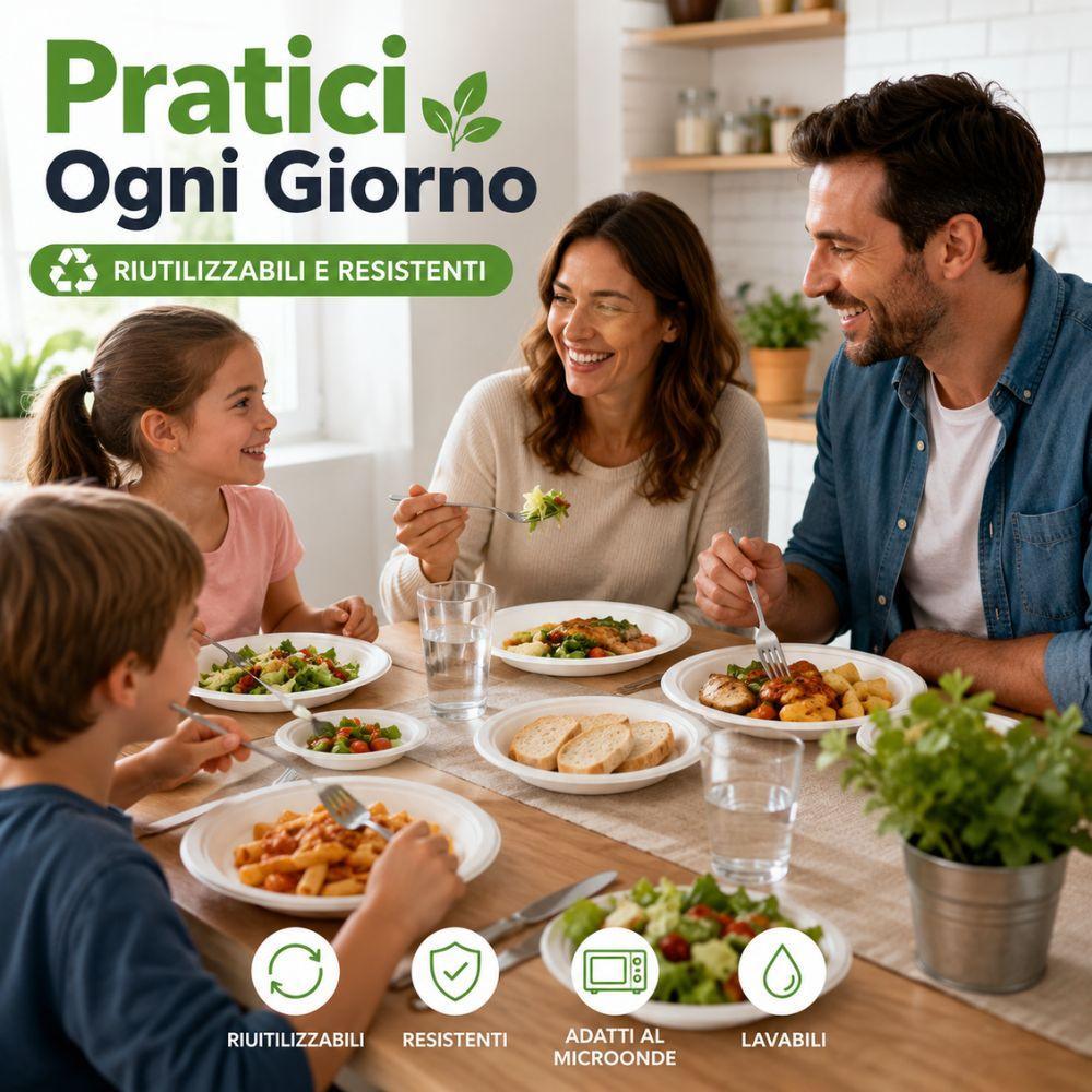  80 piatti in polipropilene , lavabili e per microonde (4 pacchi da 20 pezzi ) - foto 3