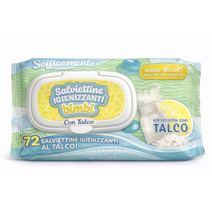 720 salviettine igenizzanti idratanti con talco ( 10 pacchetti da 72 pezzi)